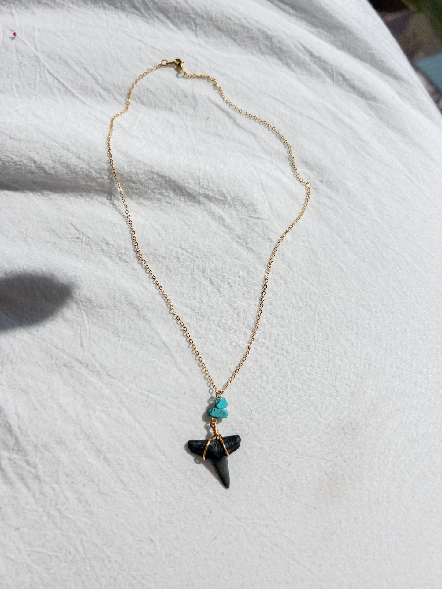 Turquoise Shark Tooth Necklace